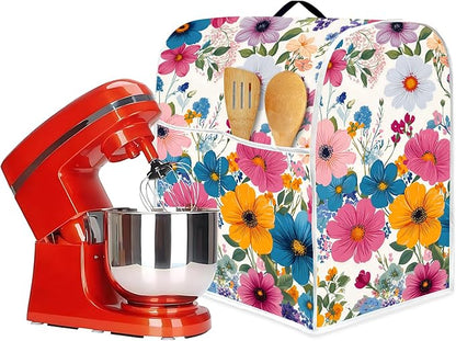 Mixer Dust Cover for 6-8 Qt Stand Mixer, Cloth Cover with 2 Storage Pockets for Stand Mixer Protective Covers Large for 6-8 Quart Mixer