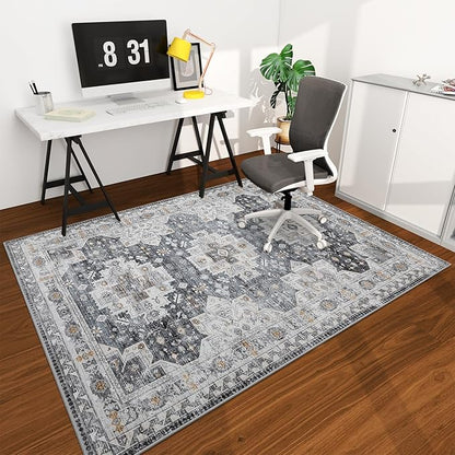 chakme Office Chair Mat for Hardwood Floor, 72"x48" Easy Glide Computer Desk Mat Protector for Rolling Chair Under Desk Rug Nonslip Backing, Machine Wash, (Boho)