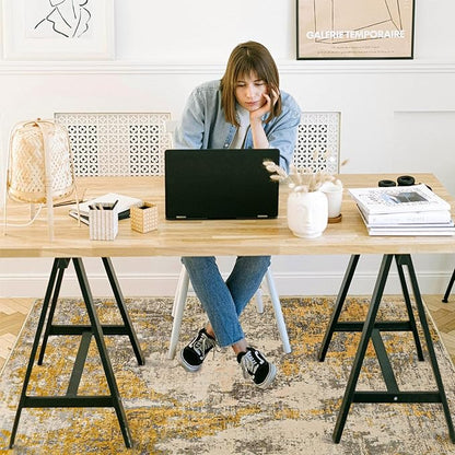 Office Chair Mat for Hardwood Floor, 72"x48" Easy Glide Computer Chair Mat Protector for Rolling Chair Under Desk Rug Nonslip Backing, Machine Wash