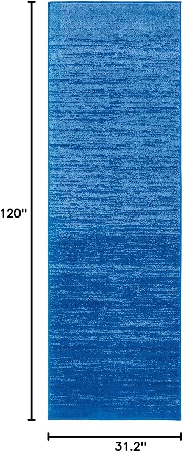 SAFAVIEH Adirondack Collection Runner Rug - 2'6" x 10', Light Blue & Dark Blue, Modern Ombre Design, Non Shedding & Easy to Clean, Ideal for Hallway, Foyer, Kitchen, Entryway, Bedroom (ADR113F)
