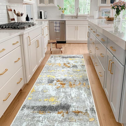 Runner Rug Washable 3x61 FT, Non Slip Rubber Backing Abstract Carpet, Soft Area Rugs for Bedroom Kitchen Hallway Entryway Bathroom, Customized