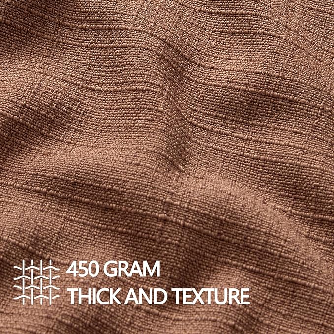 MIULEE Decorative Pillow Covers 22x22, 2 Pack Boho Farmhouse Neutral Throw Pillows for Couch, Terracotta Thick Textured Modern Linen Cushion Cases Sofa Bed Living Room Home Decor, Rust