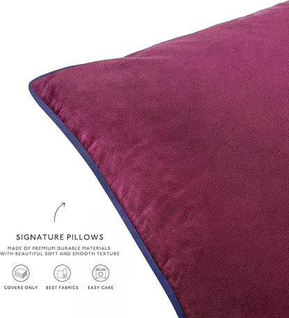 MONDAY MOOSE Decorative Throw Pillow Covers Cushion Cases, Set of 4 Soft Velvet Modern Double-Sided Designs, Mix and Match for Home Decor, Pillow Inserts Not Included (16x16 inch, Purple/Blue)