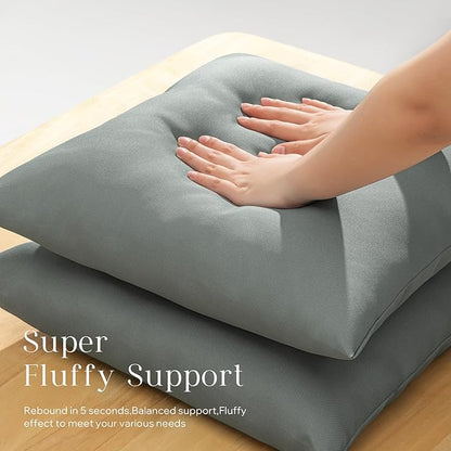 Phantoscope Pack of 4 Premium Dual Usage Outdoor Pillow Inserts, Waterproof Throw Pillows No Cover Needed, Colorful Decorative Couch Sham Cushion Stuffer Patio Couch Tent, Gray 18 x 18 Inches