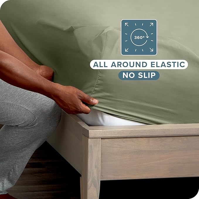 Bare Home 2-Pack Fitted Bottom Sheets Twin XL - Premium 1800 Ultra-Soft Wrinkle Resistant Microfiber - Deep Pocket (Twin XL, Sage)