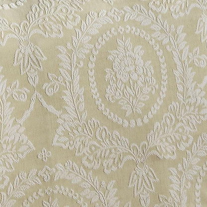 Timeless Vintage Style Bedding with Fringe Edges | Neutral Sage and Ecru | Textured Matelasse Rose Medallions and Leaves | 5 Piece Lightweight Bed Set: Oversized King Bedspread & 4 King Pillow Shams
