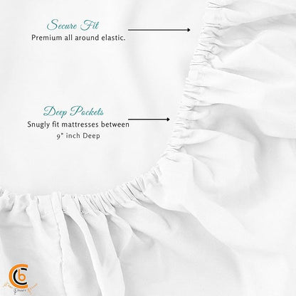 Camping Cot Sheets 25" x 75" - 3 Piece Cot Sheet Set for Bunk Bed - fits Upto 9" Deep Mattress, Perfect for Narrow Twin, Camping Cot, RV Bunk, Guest Beds, Trifold Mattress - White