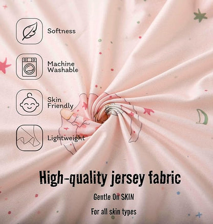 SDY Jersey Bassinet Sheets for Baby Girls,32 "x 16 "x 4",2 Pack,Pink Bunny Easter Day Style Standard Oval/Retangle Bassinet Mattress Sheets for Toddler,Super Soft Breathable