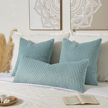 Kevin Textile 20x54 Inch Long Body Lumbar 1 Pack Boho Decorative Throw Pillow Cover Soft Striped Corduroy Rectangle Cushion Case Farmhouse Accent for Living Room Couch Sofa Bed, Dusty Green