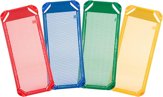 Sprogs Deluxe Heavy-Duty Childrens Standard 52"L Stackable Daycare Cot with Easy Lift Corners Cots for Preschool Kids Sleeping, Resting, and Naptime