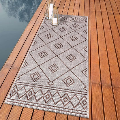 Keen Home Design Terrace Outdoor Runner Rug - 2x12 Washable Indoor/Outdoor Rug for Patio, Kitchen, Balcony, Beach, Garden, Deck and Porch, Size: 2'2"x11'10"