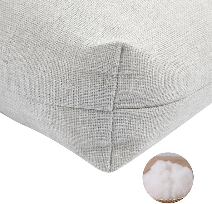 FUNHOME Outdoor Bench Cushion 42 x18 inch with Non-Slip Grips,Water Resistant Porch Swing Cushion,Bench Pillow Pads,Tufted Cushions for Patio Garden Furniture,42" Seat Cushions(White Gray)