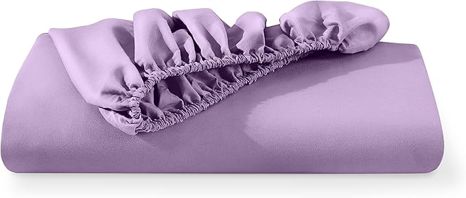Bare Home Fitted Bottom Sheet Full Size - Premium 1800 Microfiber - Ultra-Soft Hotel Luxury - Deep Pocket - Durable and Long Lasting - Fitted Sheet (Full, Lavender)