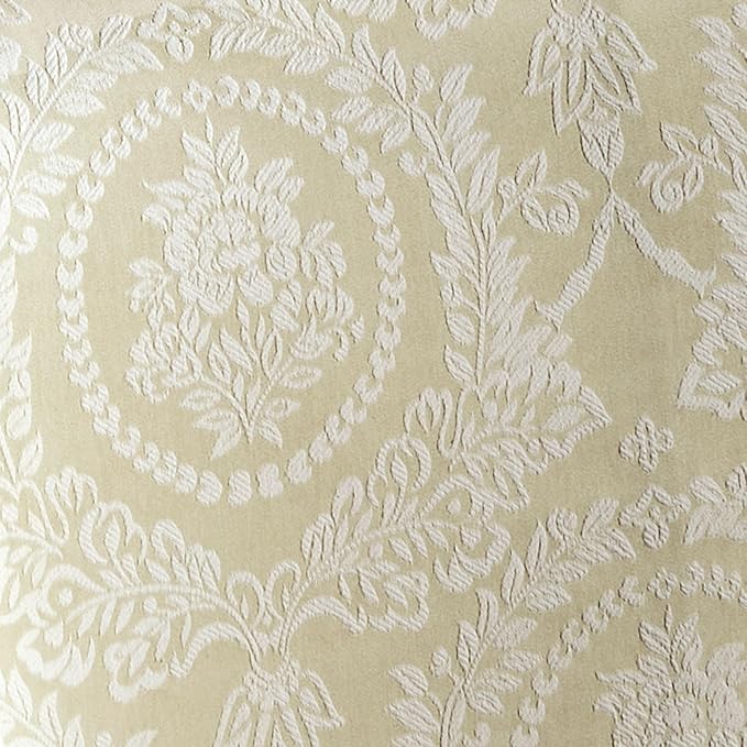 Timeless Vintage Style Bedding with Fringe Edges | Neutral Sage and Ecru | Textured Matelasse Rose Medallions and Leaves | 3 Piece Lightweight Bed Set: Oversized King Bedspread & 2 King Pillow Shams