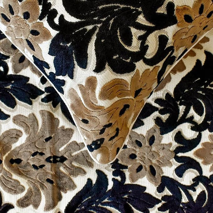 The HomeCentric King/Queen/Twin Brown Decorative King 90"x18" Bed Runner Without Pillow Cover, Damask Bed Scarf on Velvet Fabric - Victoria