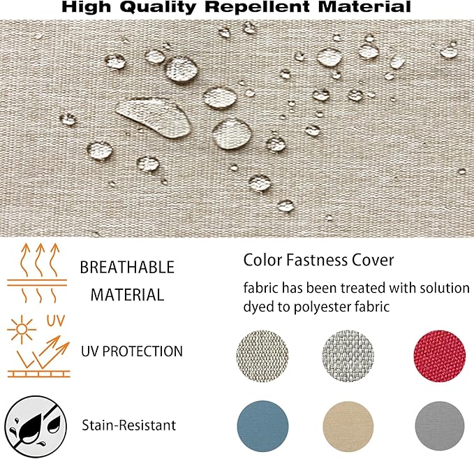 COZYVIDA Outdoor/Indoor 24x24 inch Deep Seat Patio Cushions Set of 2 Resilient Foam Filling Water Repellent Stain-Resistant UV Resistant Weather Resistant Patio Cushions Putty
