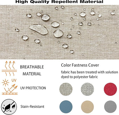COZYVIDA Outdoor/Indoor 24x24 inch Deep Seat Patio Cushions Set of 2 Resilient Foam Filling Water Repellent Stain-Resistant UV Resistant Weather Resistant Patio Cushions Putty