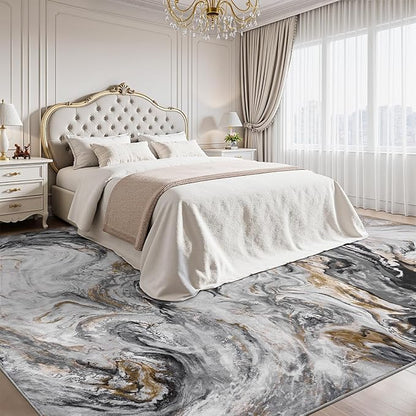 6x9 Area Rugs for Living Room, Modern Abstract Rug for Bedroom, Contemporary Machine Washable Rug, Large Stain Resistant Carpet for Dining Room Playroom Home Office, Pet & Kids Friendly