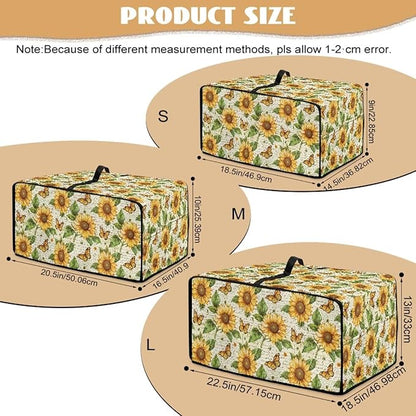 Countertop Convection Oven Cover Dust-Proof Toaster Oven Cover with Accessories Pockets, Countertop Convection Oven Protector, L, Sunflower Butterfly Retro Letter Print