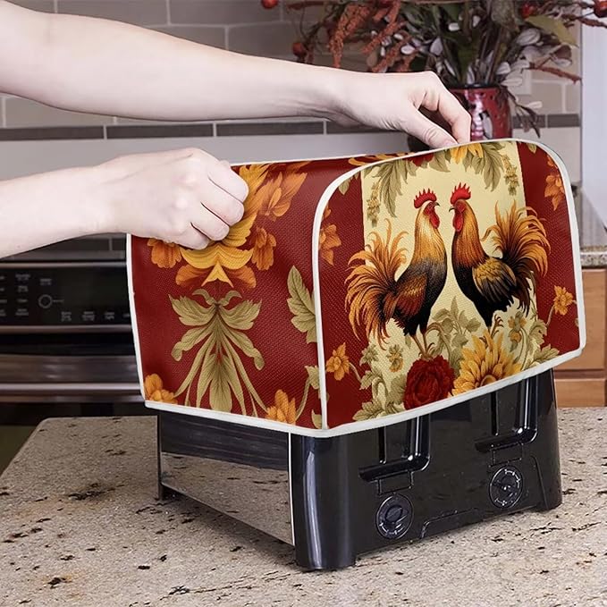 Rooster Toaster and Blender Cover Set Washable Coffee Maker Appliance Covers Sunflower Kitchen Accessories Size M
