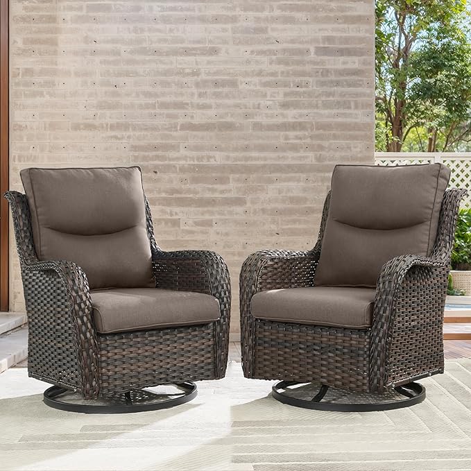 Outdoor Chair Cushions Set of 2-22 x 25 Inch Fade Resistant Patio Chair Cushions Outdoor Seat Cushions for Patio Furniture Chair Sofa Couch-Grey