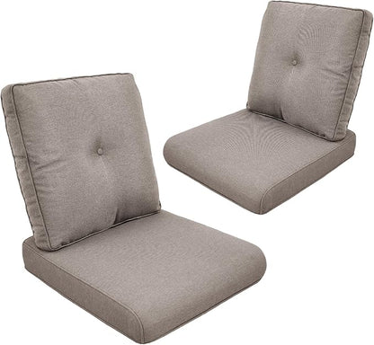 Patio Cushions for Outdoor Furniture - 22" x 25" x 4" UV Resistant Thick Foam Cushions Water Resistant Replacement Cushion for Outdoor Patio Furniture Chair/Sofa/Couch | Grey | 2-Pack |