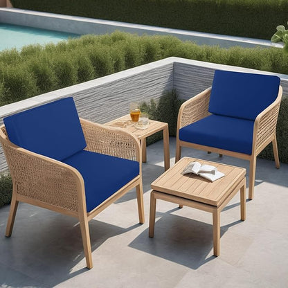 idee-home Outdoor Cushions for Patio Furniture, Outdoor Seat Cushion, Waterproof Couch Hampton Bay Deep Seat Replacement Chair Cushions for Garden Lawn Backyard Deck, 28.5 x 28.5 Navy Bue