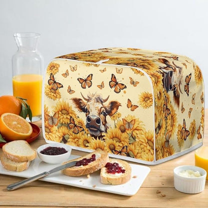 Sunflower Butterfly Butterfly Printed Toaster Cover for Anti-Dust and Fingerprint, Kitchen Small Appliance, Microwave Toaster Oven Cover Decorative Accessories for Kitchen