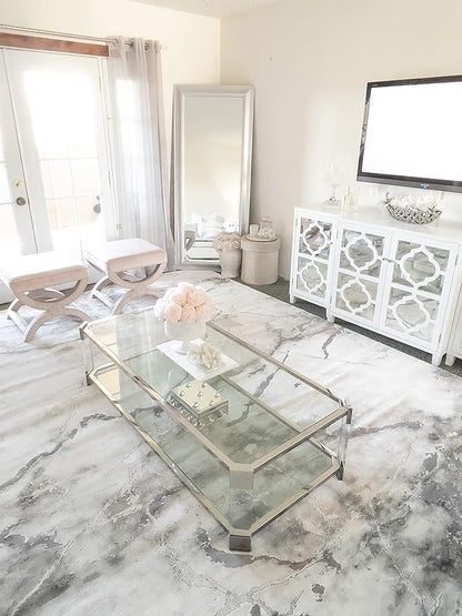 SAFAVIEH Craft Collection Area Rug - 5'3" x 7'6", Grey & Silver, Modern Abstract Design, Non-Shedding & Easy Care, Ideal for High Traffic Areas in Living Room, Bedroom (CFT877G)