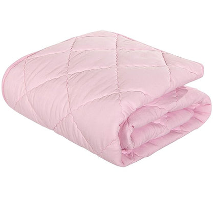 NTBAY Down Alternative Oversized Toddler Comforter, Super Soft and Warm Solid Color Baby Crib Quilted Blanket, 43x60 inches, Pink
