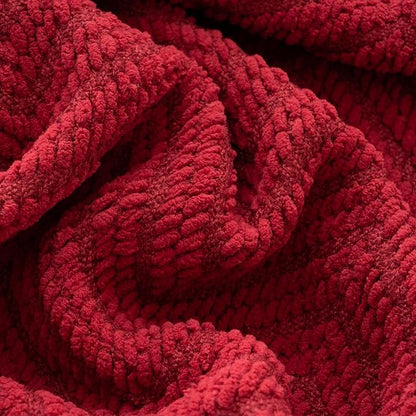 BATTILO HOME Red Throw Blanket for Couch, Knit Christmas Throw Blanket for Home Decor, Super Soft Cozy Warm Red Christmas Blanket for Winter, 50" x 60"