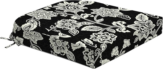 Arden Foam Outdoor Round Back Seat Cushion, 20 x 19, Made with ProFoam, Rain-Proof, Fade Resistant, Ashland Black Jacobean