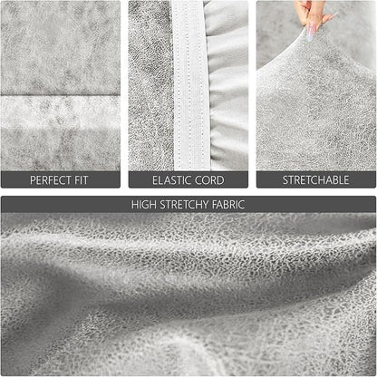 molasofa Leather Like Stretch Futon Slipcover Armless Futon Bed Sofa Cover Furniture Protector with Elastic Bottom, Soft and Washable Futon Cover for Sofa Bed Stay in Place（Medium，Beige）