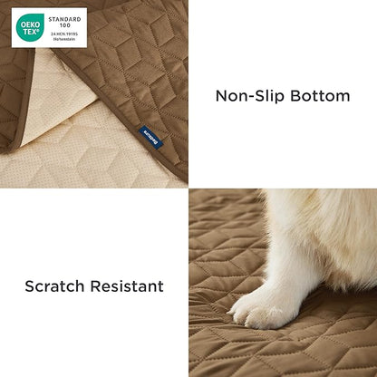 Bedsure 100% Waterproof Couch Cover for Dogs Washable - Non Slip Waterproof Dog Blanket for Couch Sofa, Lightweight Furniture Protector Durable for Pet Cat Puppy with Non-Slip Bottom, Brown, 40x50IN