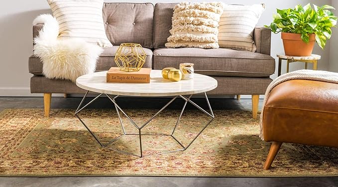 Unique Loom Voyage Collection Traditional Oriental Classic Intricate Design Area Rug (7' 0 x 10' 0 Rectangular, Green/Ivory)