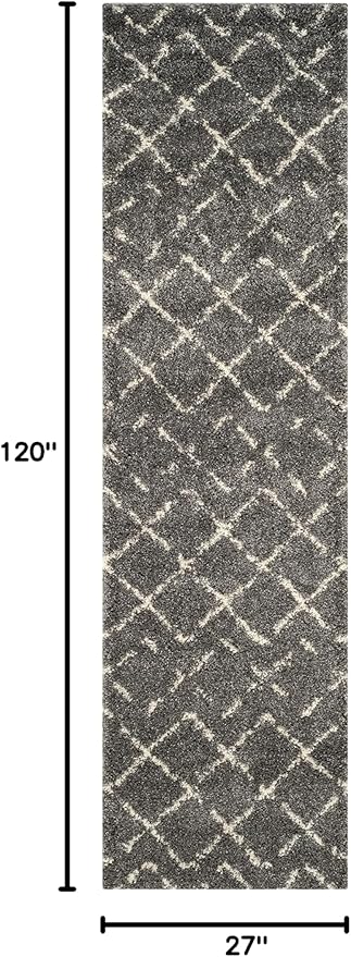 SAFAVIEH Arizona Shag Collection Runner Rug - 2'3" x 10', Brown & Ivory, Moroccan Design, Non-Shedding & Easy to Clean, Ideal for Ideal for Living Room, Hallway, Foyer, Bedroom (ASG743B)