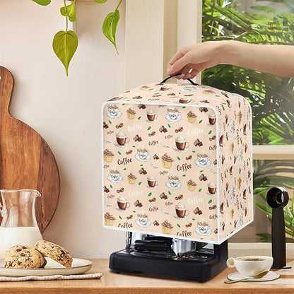 Coffee Machines Covers - Dust Resistant Protective Covers For Coffee Makers, Blender, Mixer, Juice Machine - Dust Proof, Washable Chocolate and Cake Pattern