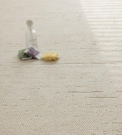 jxgzyy Beige Area Rug 5x7, 0.36'' Thick Low Pile Textured Rug, Modern Aesthetic Home Décor for High Traffic Area, Stain-Resistant Kitchen Rug with Non-Slip Backing