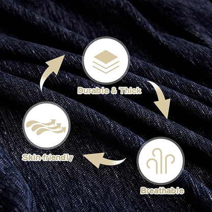 MYSKY HOME Sofa Covers Love Seat Couch Covers Couch Covers for Reclining Couches Couch Cover Sectional Washable Couch Cover with Tassels Sofa Protector for Kids, Dogs, Pets, 71"x118", Navy Blue