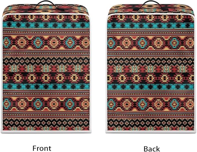 Aztec Style Coffee Maker Cover For Kitchen With Top Handle Waterproof Dust Appliance Cover Suitable For Most Coffee Machine Models Tribe Pattern