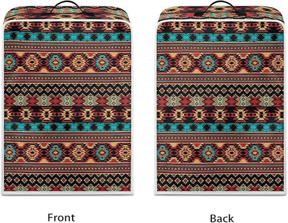 Aztec Style Coffee Maker Cover For Kitchen With Top Handle Waterproof Dust Appliance Cover Suitable For Most Coffee Machine Models Tribe Pattern
