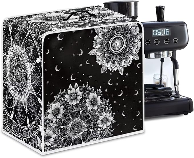 Mandala Sun Moon Coffee Machines Covers - Dust Resistant Protective Covers For Coffee Makers, Blender, Mixer, Juice Machine - Dust Proof, Washable