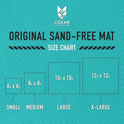 CGEAR Original Sand-Free Outdoor Rug Camping Mat - Water-Resistant & Anti-Fade Material - Military-Grade - Reversible Design - Area Rug for Beach, RV, & Picnics - Travel Bag
