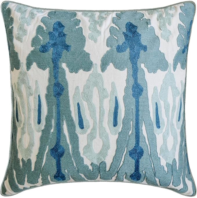 The HomeCentric Blue Bed Runner for King/Queen/Twin Cotton Decorative Bed Scarf 53"x18" Bed Runner Without Pillow Cover, Abstract & Ikat Bed Scarf Bedroom Décor Accent - Blue Mirage