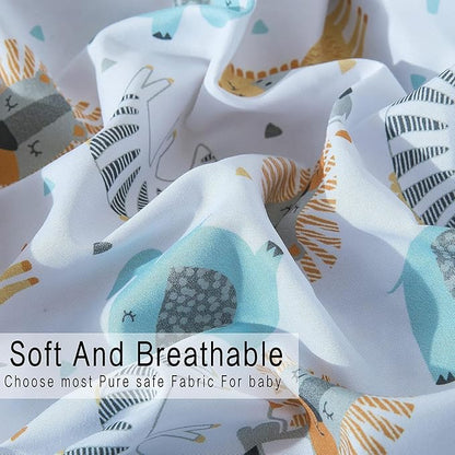 Bimocosy Crib Sheets 4 Pack, Baby Crib Sheets Fitted for Boys and Girls Breathable & Snug Fit, Soft Toddler Bed Sheets for Standard Crib Mattress Nursery Daycare Essentials, Starry Safari