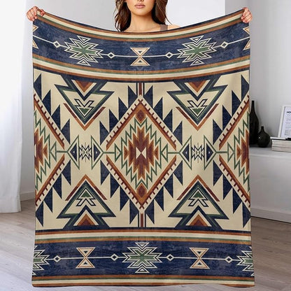 Native Throw Blanket, Southwest Tribal Aztec Pattern Vintage Abstract Ethnic Geometric Print Couch Sofa Bed Plush Throw Blanket 60"x80"