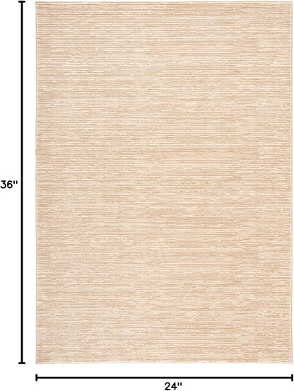 SAFAVIEH Vision Collection Accent Rug - 2' x 3', Beige, Modern Ombre Design, Non-Shedding & Easy to Clean, Ideal for Entryway, Foyer, Bedroom (VSN606H)
