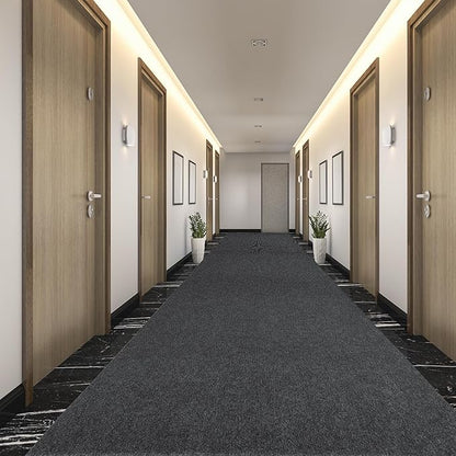 Nisorpa Carpet Runner, 4 x 10FT Indoor Outdoor Floor Mat with Non-Slip TPE Rubber Backing Commercial Carpet Runner Hallways Area Rugs for Kitchen Balconies Living Room Dining Room Decks Patio (Gray)