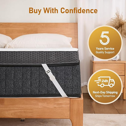 Glendan Firm Mattress Topper King: 3 Inch High Density Foam - Extra Support Mattress Pad for Pain Relief - Breathable Washable Cover with Anti-Slip Straps - CertiPUR-US Oeko-Tex Certified 80''x76''