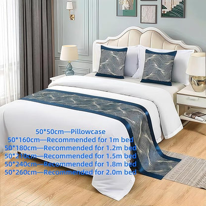 Bed Runner for Guest Room，Luxury Bed Runner，Wedding Bed Runner，Embroidered Bed Runner，Breathable Washable，Hotel Decor，Bed Decorations ，for Home Hotel Decorations(A,50 * 160cm)